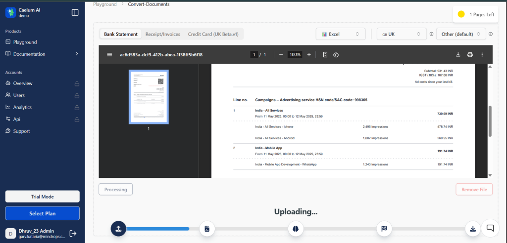 Process the PDF with AI