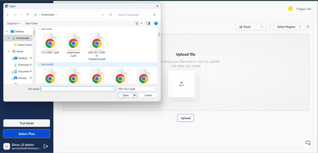 Upload Your Credit Card Statement